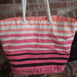 Victoria's Secret Pink Ombre Stripe Rope Tote